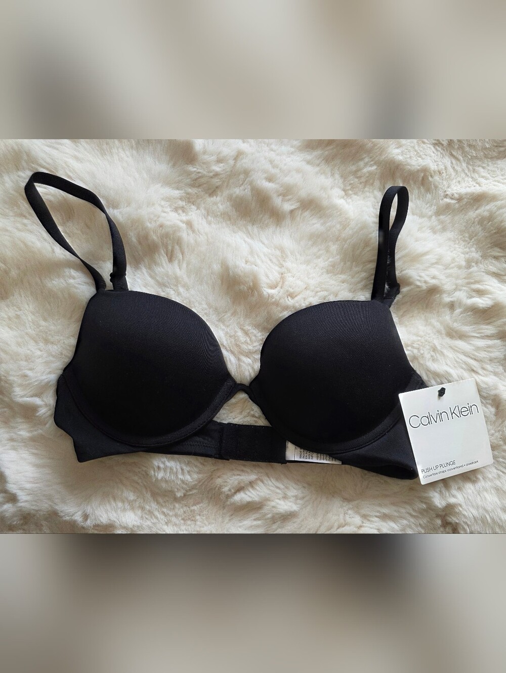 Calvin Klein Black Push-Up Plunge Bra 32B